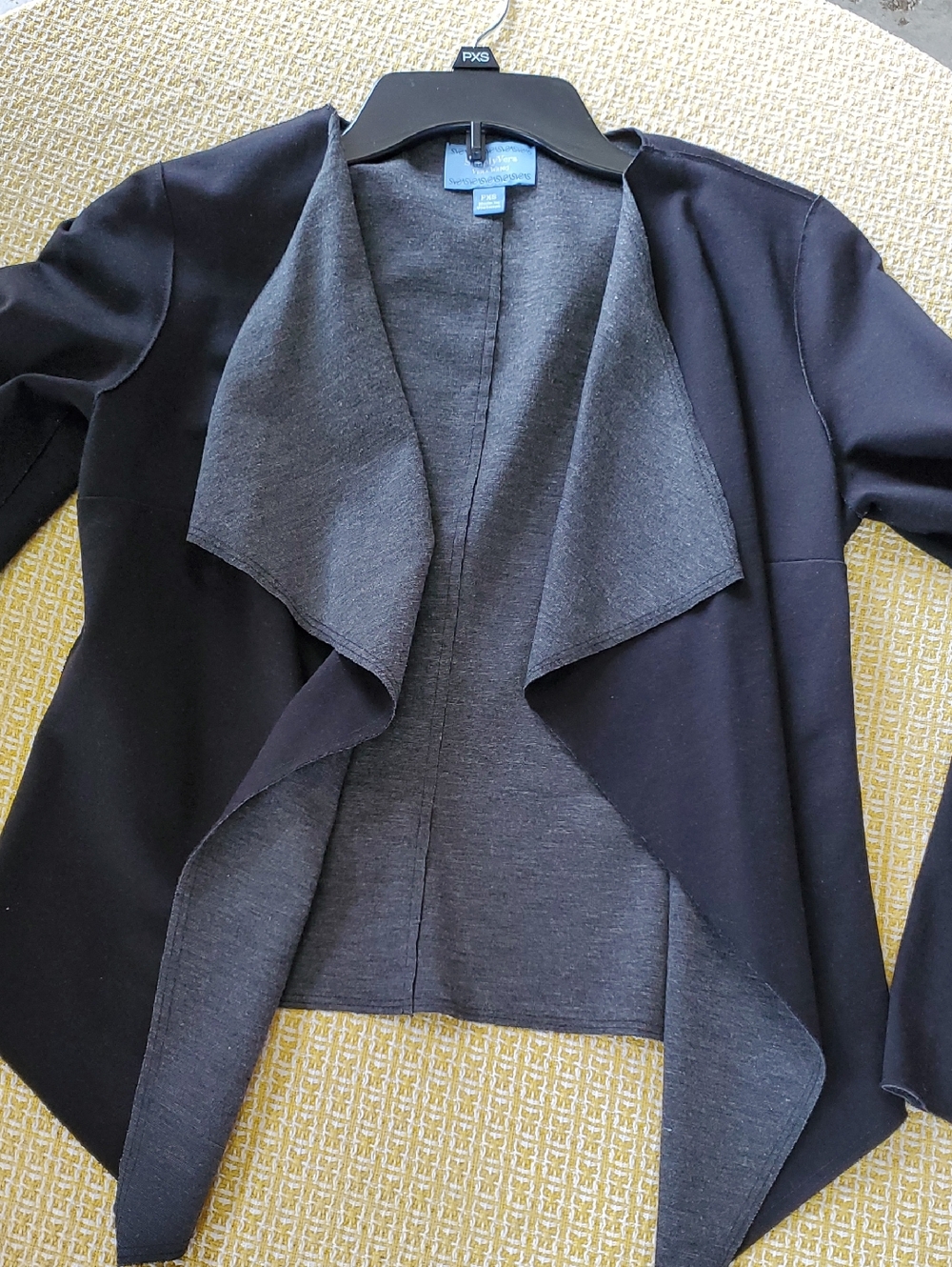 Simply Vera Vera Wang Black and Gray Open-Front Blazer